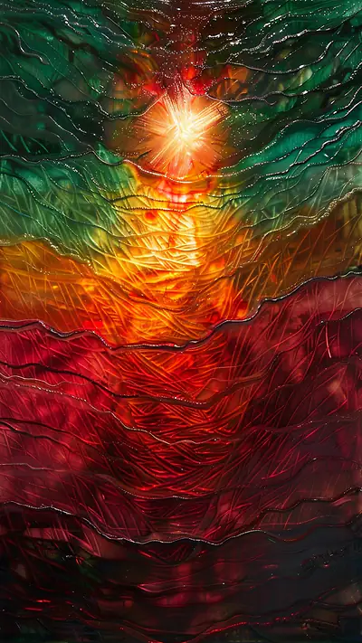 Radiating Warmth Abstract, AI-generated abstract phone wallpaper