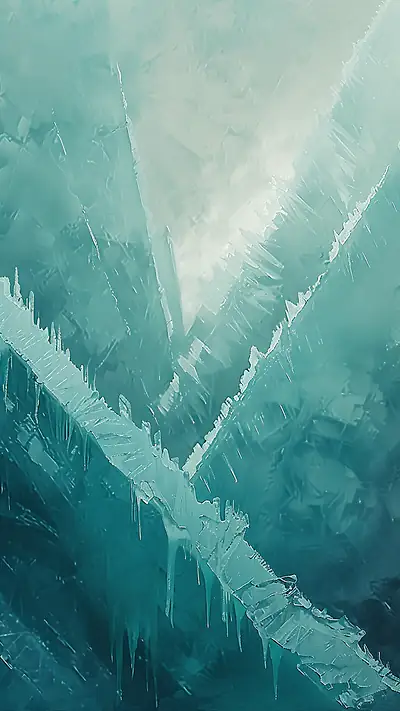 Frosty Abstract Landscape, AI-generated weather phone wallpaper