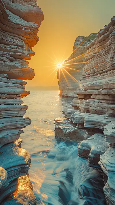 Greek Cyclades Seascape, AI-generated ocean phone wallpaper