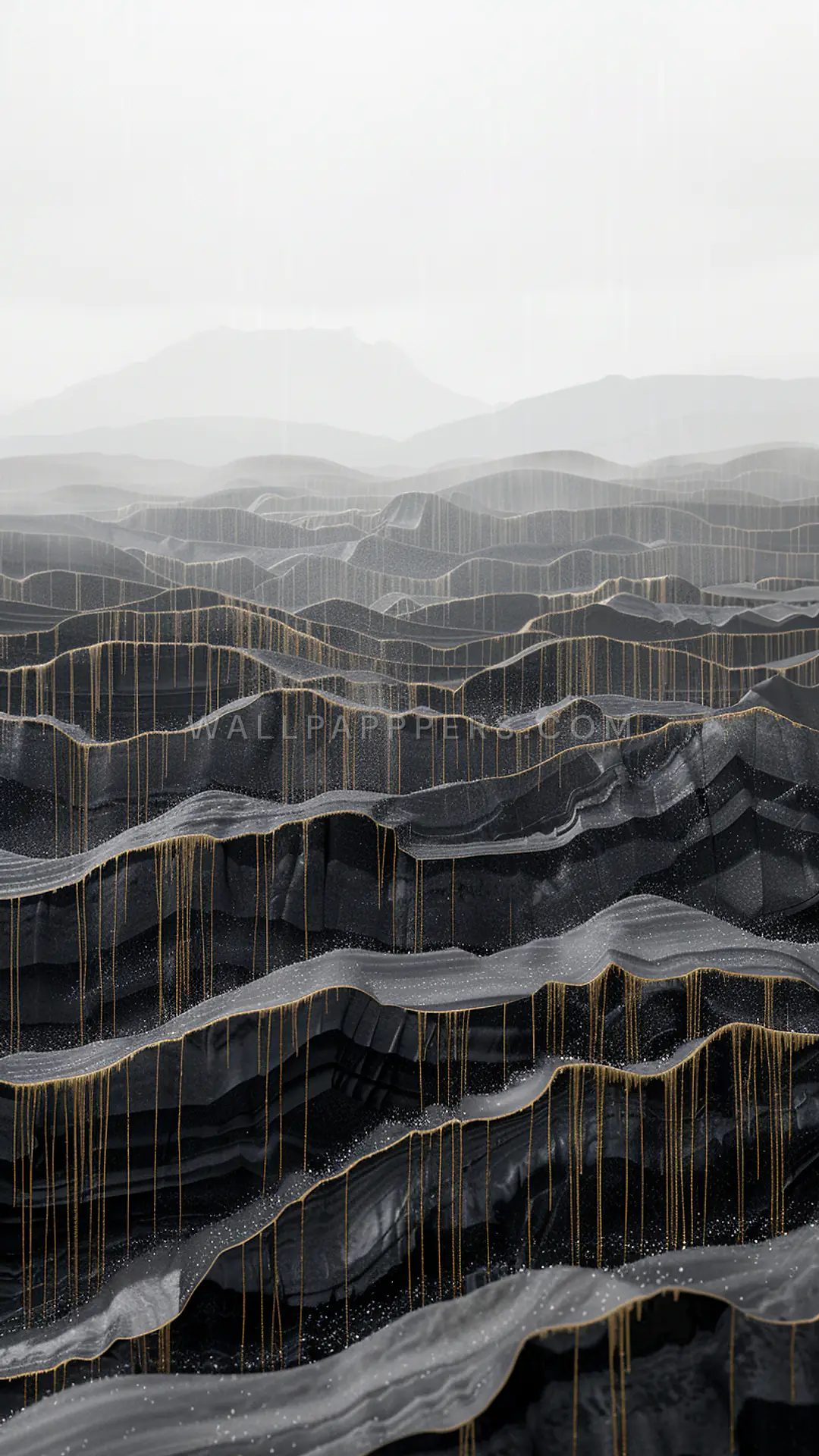 Obsidian Flows in the Andes, AI-generated volcanic phone wallpaper