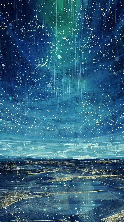 Mystical Aurora Lights, AI-generated aurora phone wallpaper