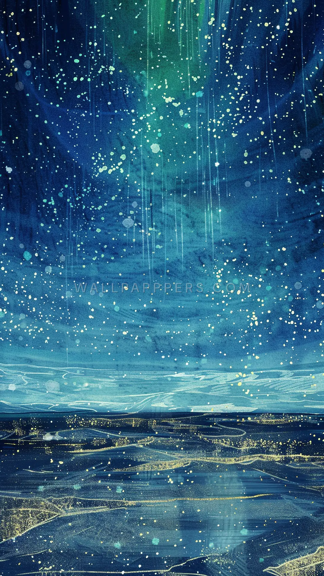 Mystical Aurora Lights, AI-generated aurora phone wallpaper