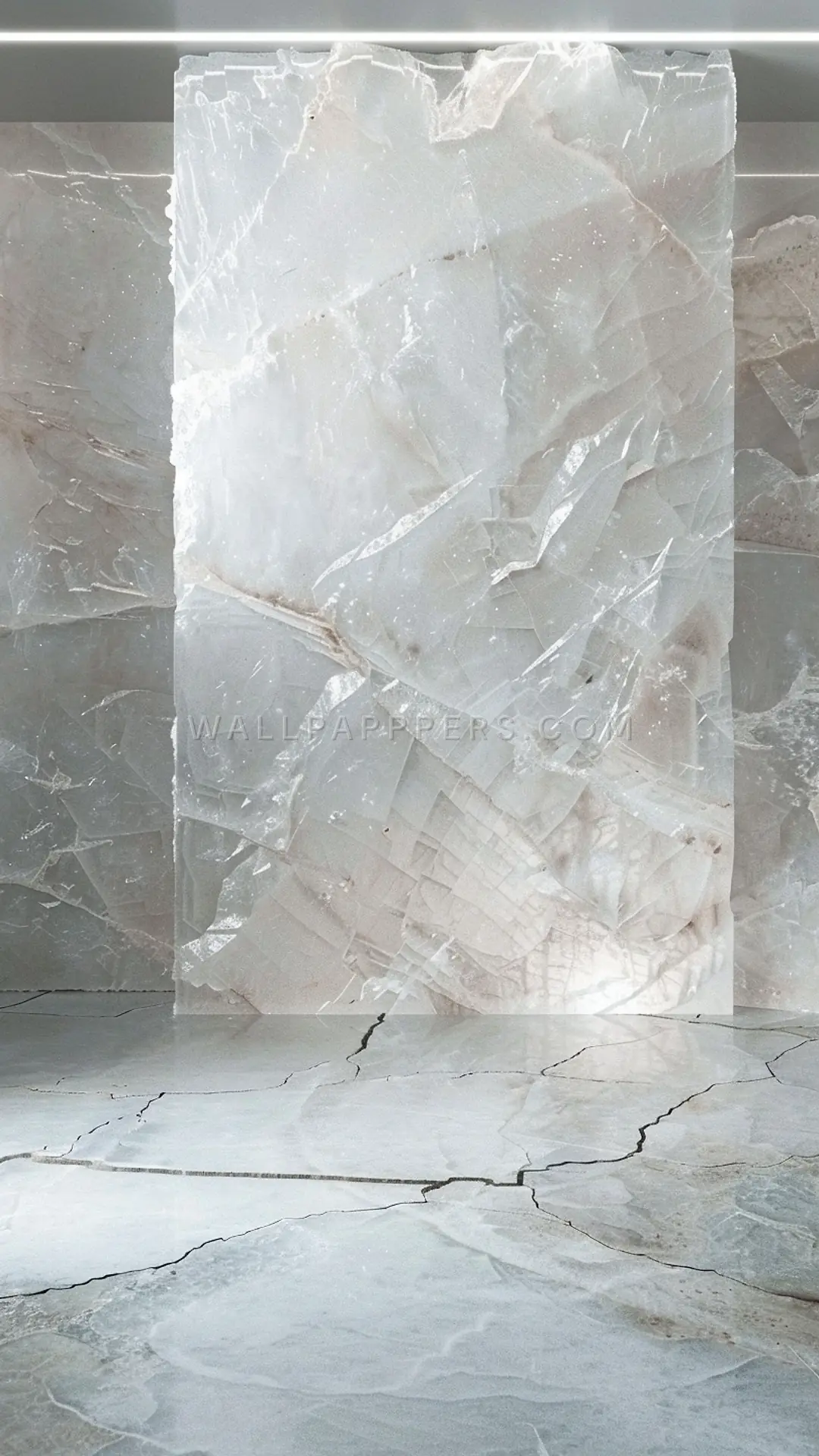 Large Quartz Slab, AI-generated crystals phone wallpaper