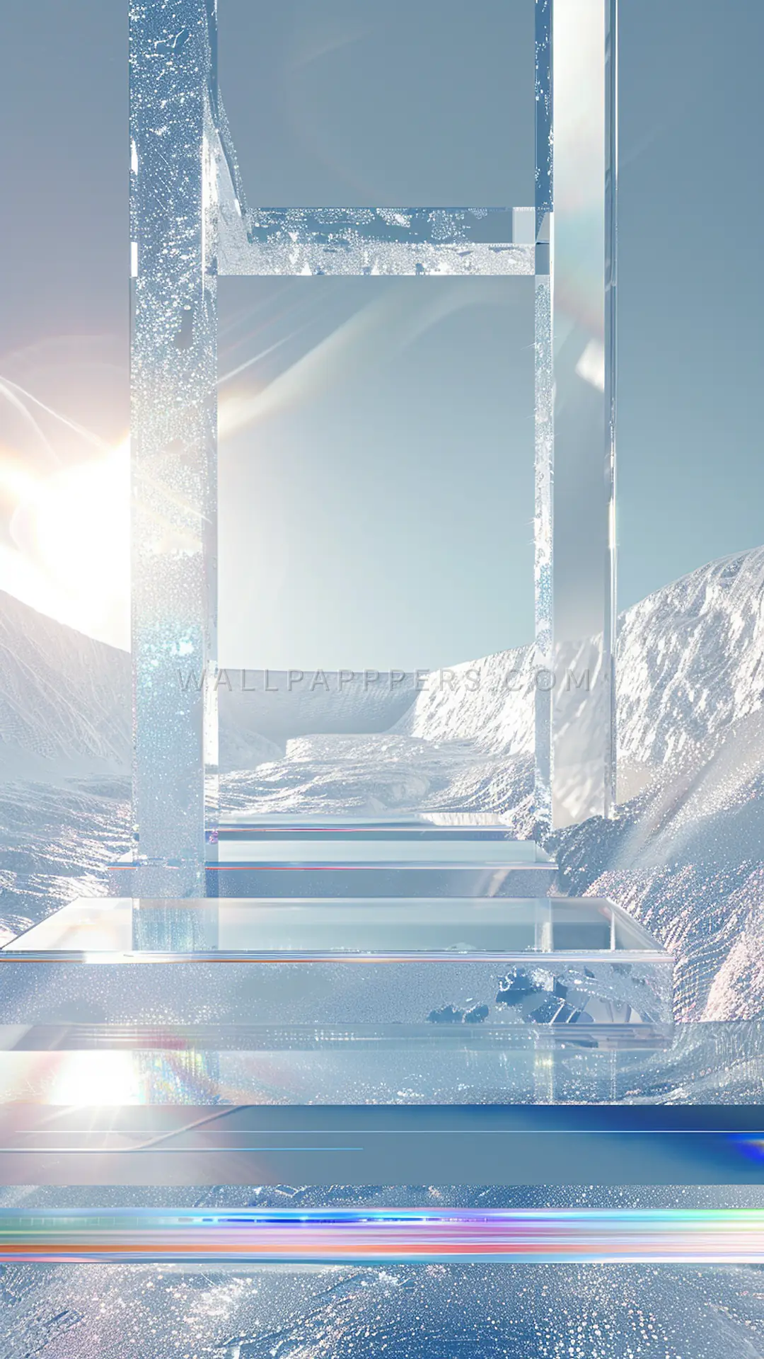 Geometric Space Frame, AI-generated geometric phone wallpaper