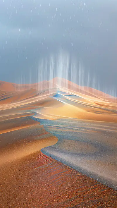 Endless Kalahari Dunes, AI-generated desert phone wallpaper