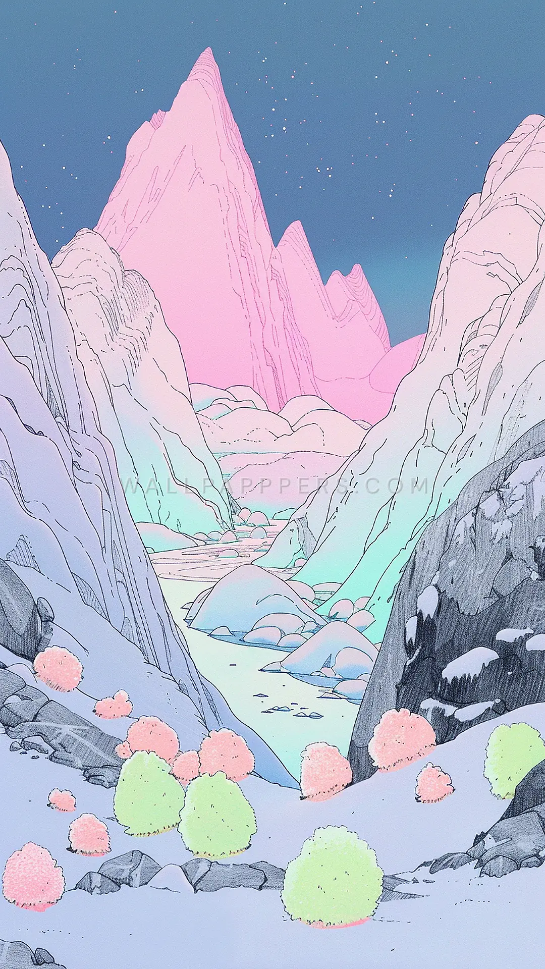 Lofoten Islands in Winter, AI-generated weather phone wallpaper