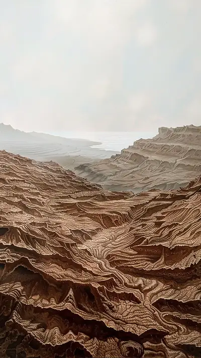 Danakil Depression Landscape, AI-generated desert phone wallpaper