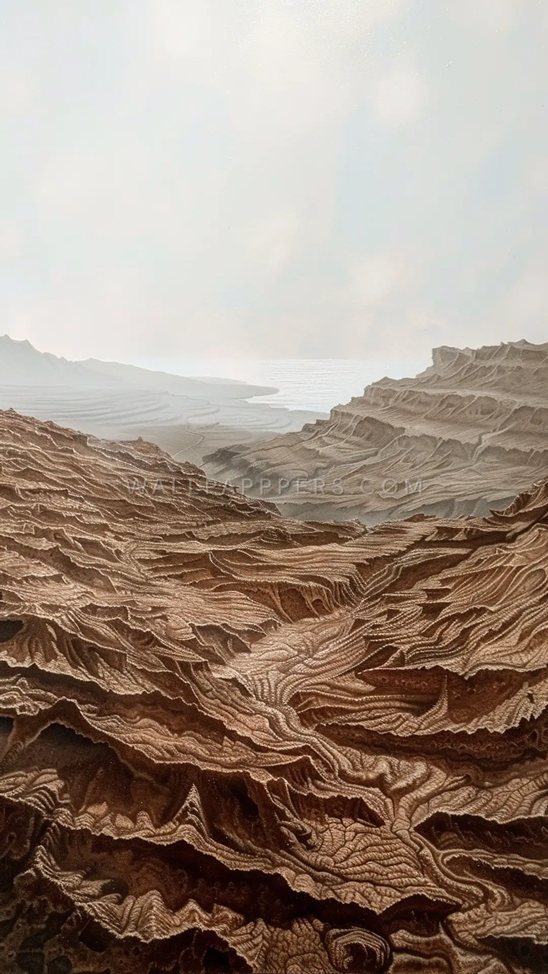 Danakil Depression Landscape, AI-generated desert phone wallpaper