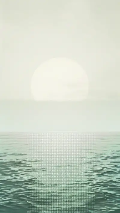 Ocean Fog at Dawn, AI-generated ocean phone wallpaper