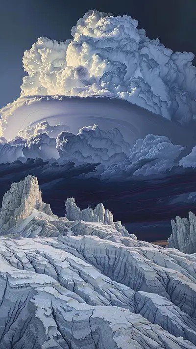 Dramatic Shelf Cloud, AI-generated weather phone wallpaper