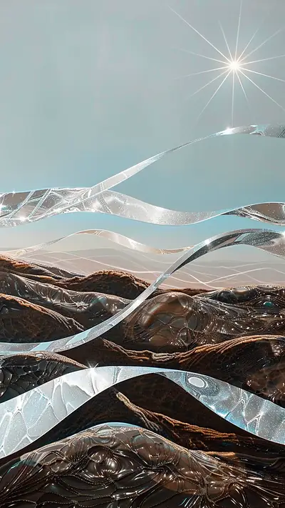Abstract Textured Landscape, AI-generated abstract phone wallpaper