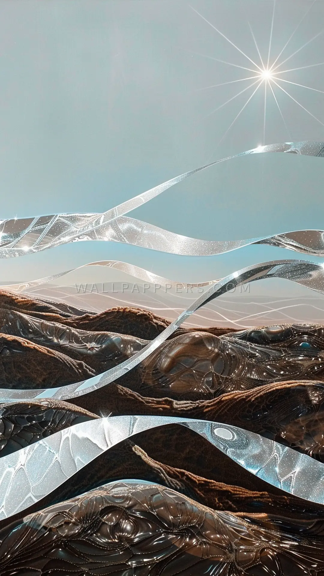 Abstract Textured Landscape, AI-generated abstract phone wallpaper