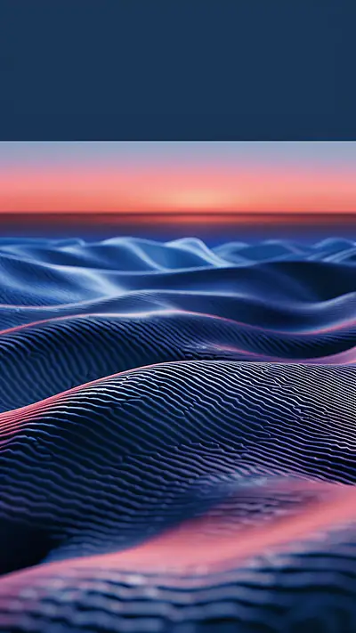 Textured Porcelain Landscape, AI-generated texture phone wallpaper