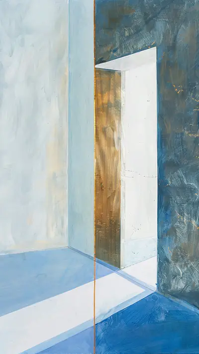 Brushed Brass Divide, AI-generated abstract phone wallpaper