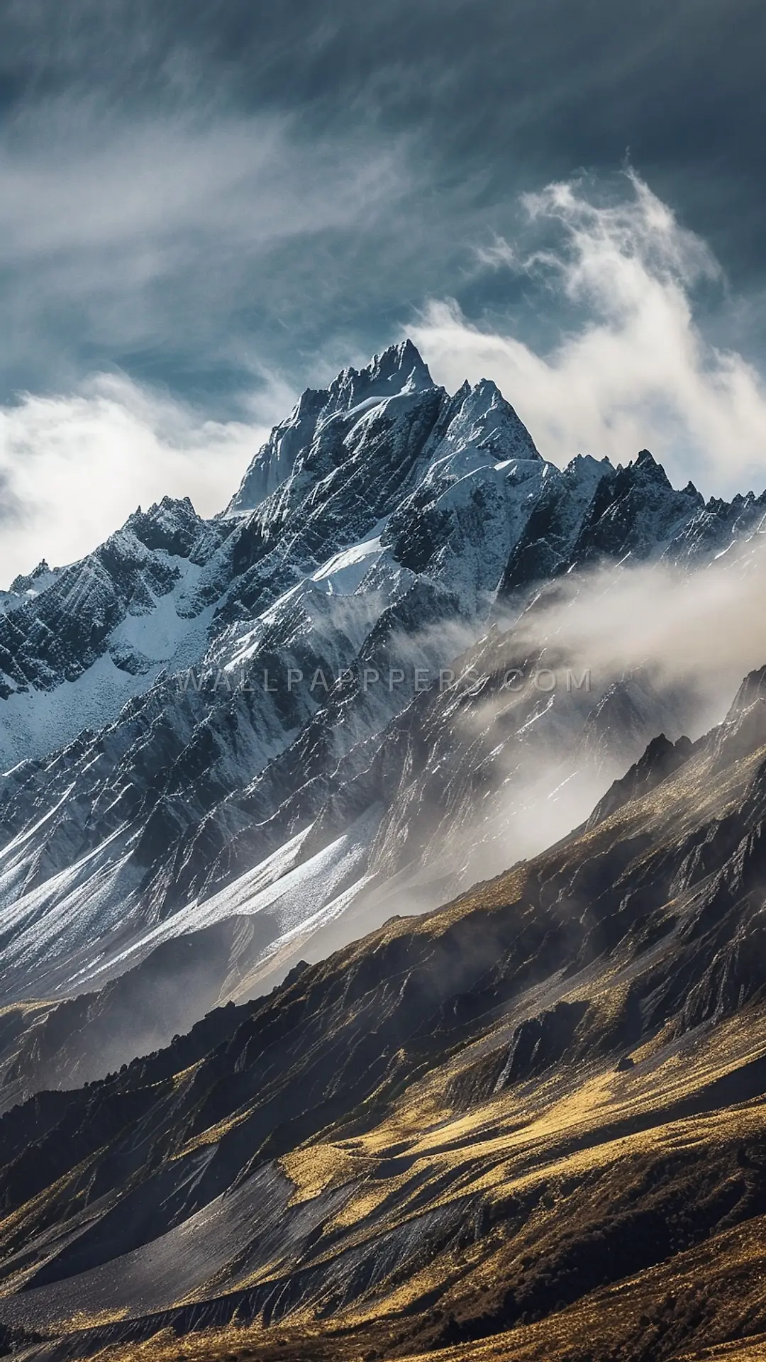 Majestic Aoraki Mountains, AI-generated mountain phone wallpaper
