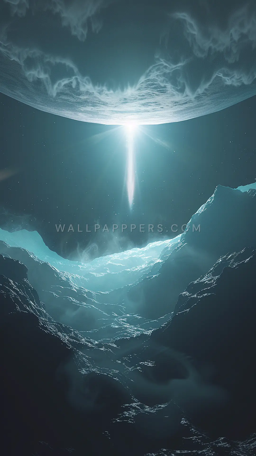 Heat Shield in Space, AI-generated cosmic phone wallpaper