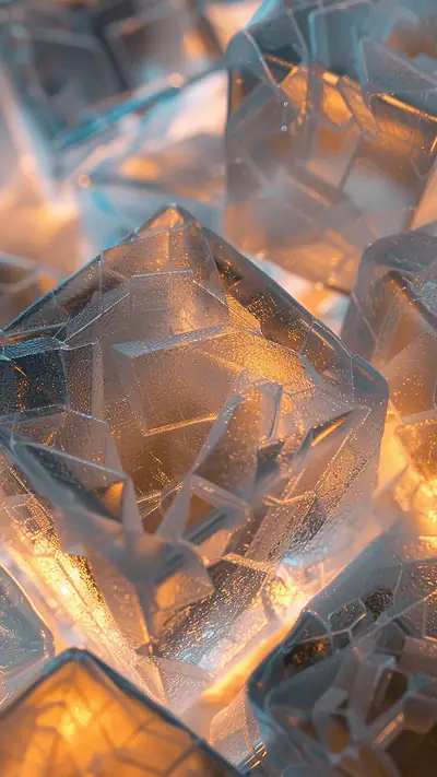 Illuminated Sea Glass Close-up, AI-generated texture phone wallpaper