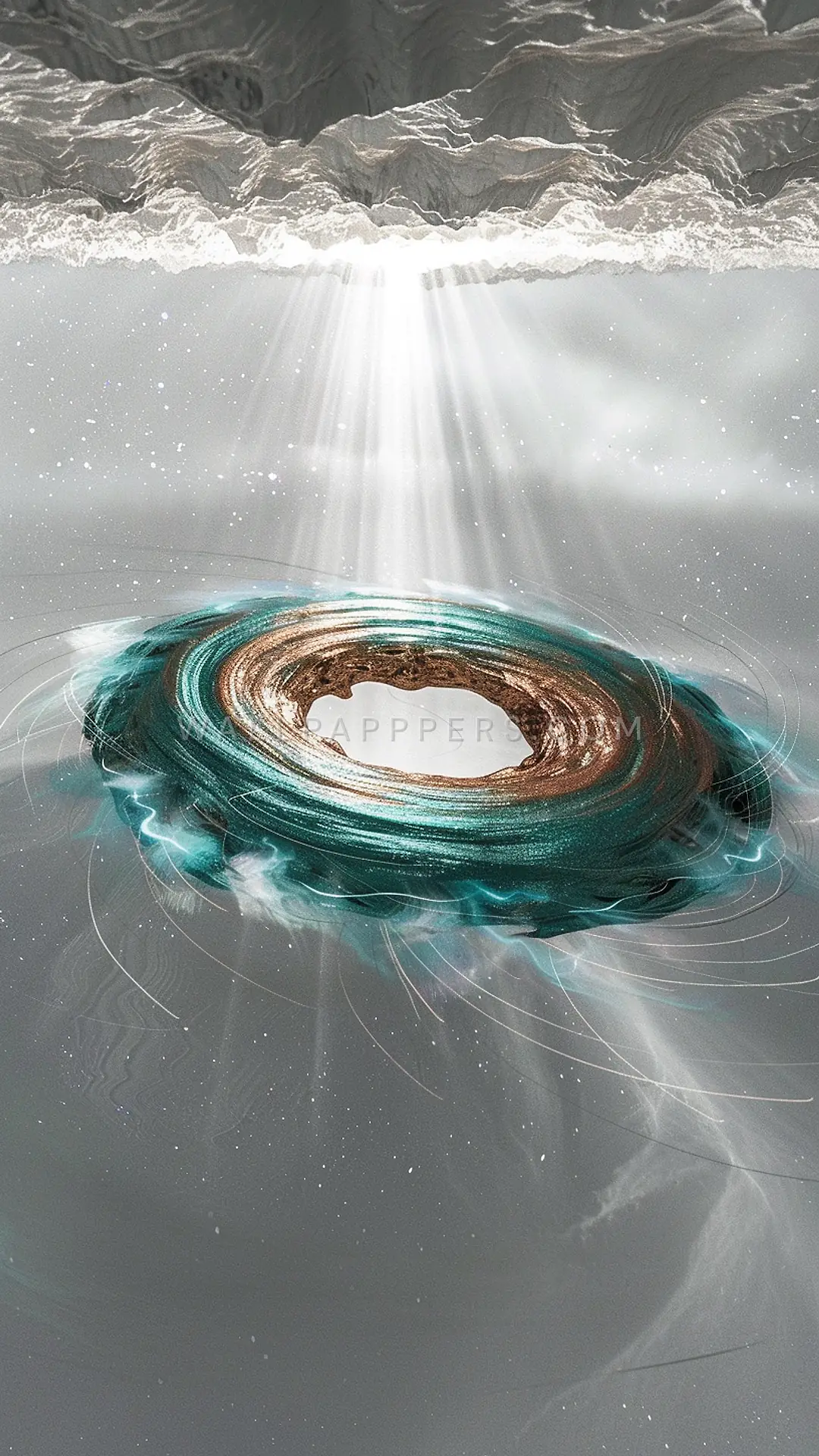 Galactic Swirl in a Void, AI-generated fantasy phone wallpaper