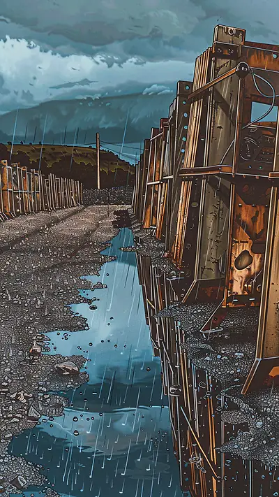 Metal Gates in Workshop, AI-generated mechanical phone wallpaper