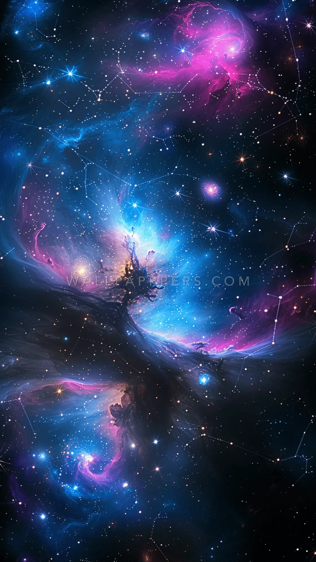 Colorful Cosmic Nebula Wallpaper, AI-generated cosmic phone wallpaper