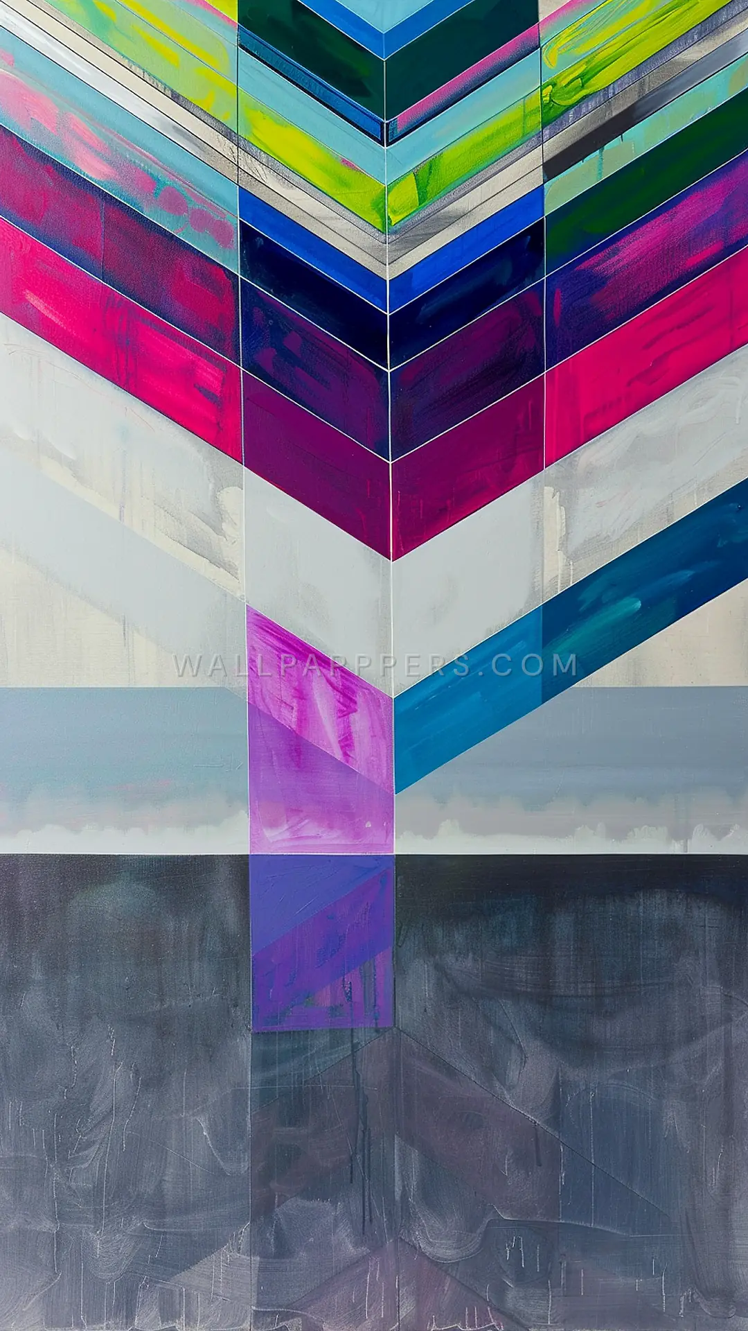 Colorful Chevron Patterns, AI-generated geometric phone wallpaper