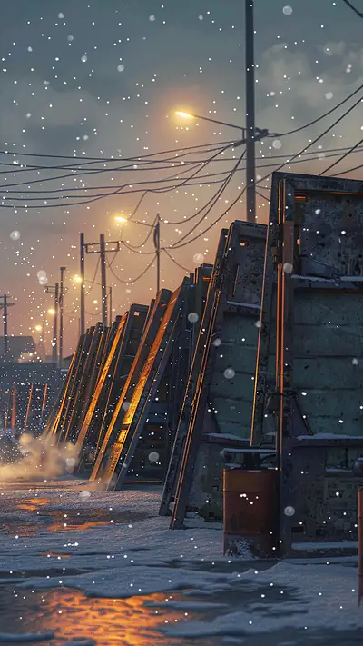 Nakuru Welding Yard at Dusk, AI-generated urban phone wallpaper