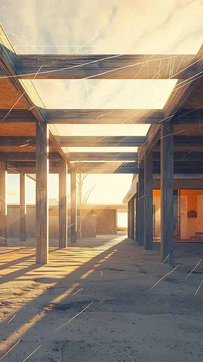 Sunlit Outback Roadhouse, AI-generated architecture phone wallpaper