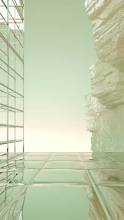 Chrome Shoji Grid, AI-generated vaporwave phone wallpaper
