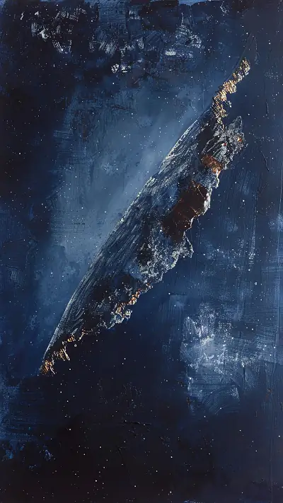 Fragment of a Comet, AI-generated sci-fi phone wallpaper