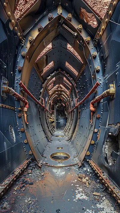 Abandoned Steampunk Test Cell, AI-generated steampunk phone wallpaper