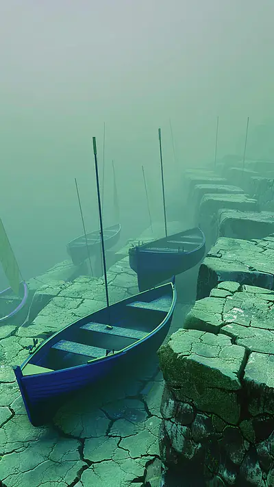 Mystical Harbour Scene, AI-generated fantasy phone wallpaper