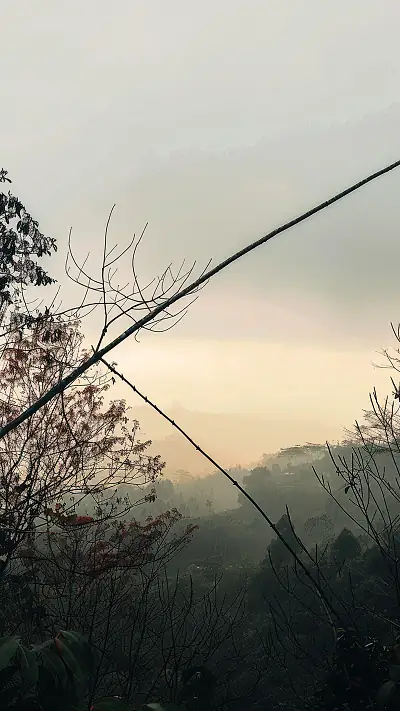 Approaching Squall in Bali Highlands, AI-generated nature phone wallpaper