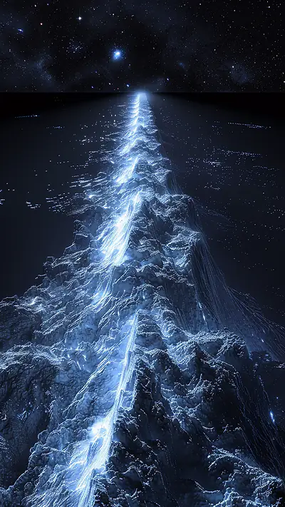 Crystalline Formation in Space, AI-generated sci-fi phone wallpaper