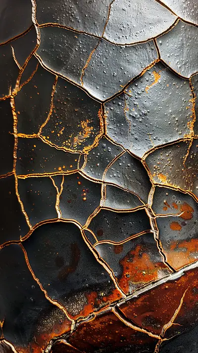 Raku Glaze Texture, AI-generated texture phone wallpaper