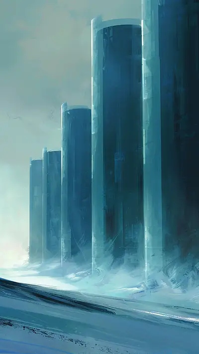 Argentine Grain Silos, AI-generated architecture phone wallpaper