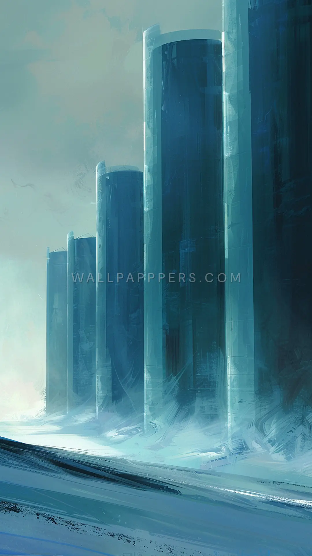 Argentine Grain Silos, AI-generated architecture phone wallpaper