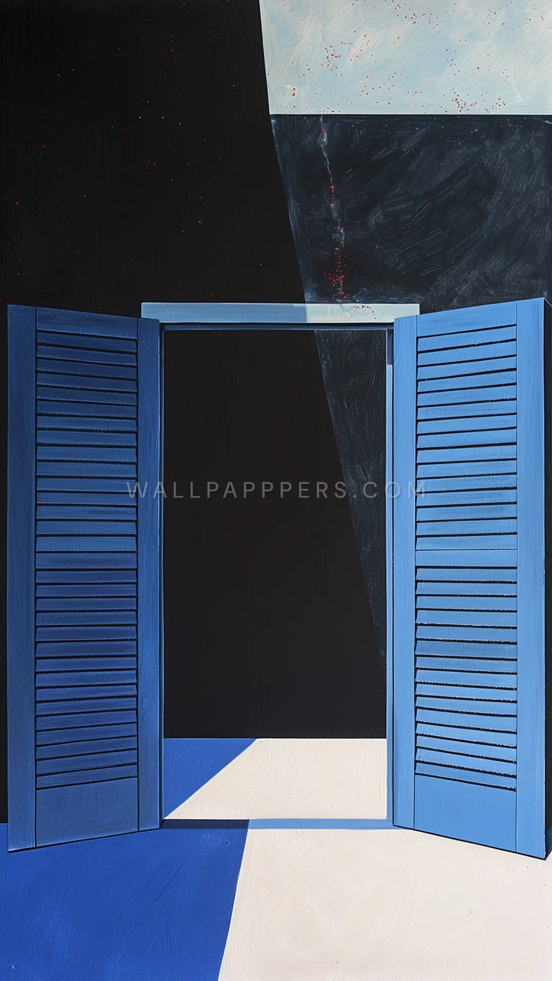 Minimalist Cycladic Bedroom, AI-generated minimalist phone wallpaper