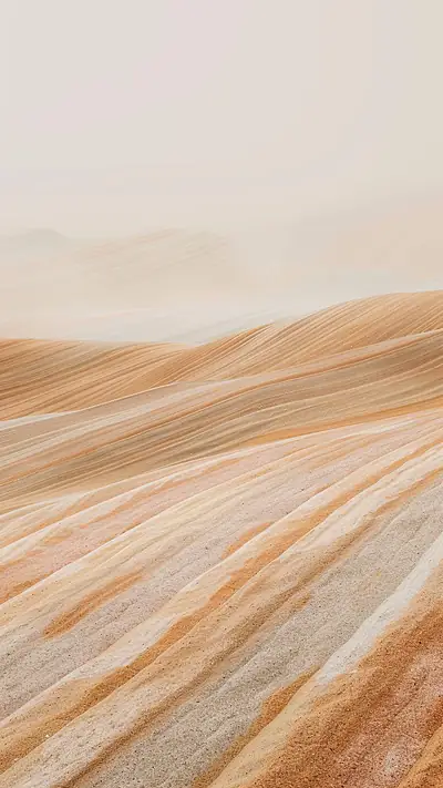 Sandstone Waves, AI-generated vaporwave phone wallpaper