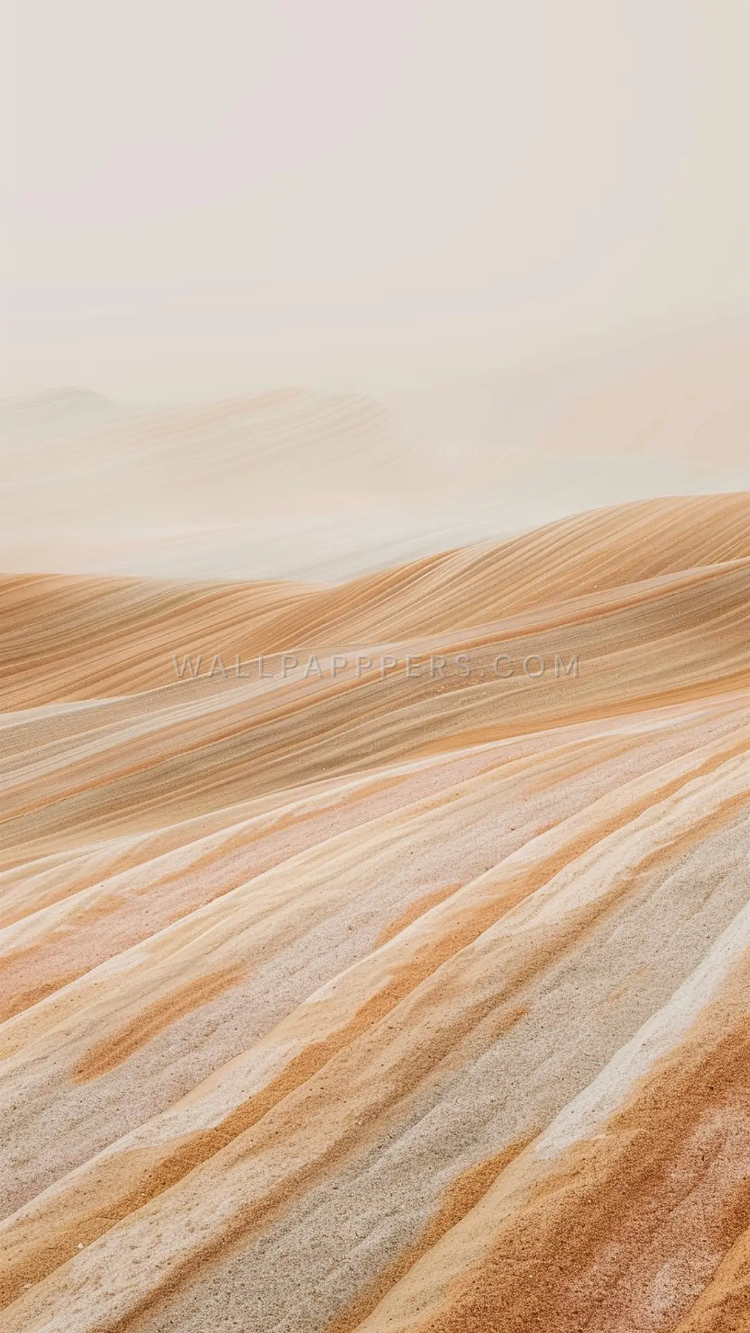 Sandstone Waves, AI-generated vaporwave phone wallpaper