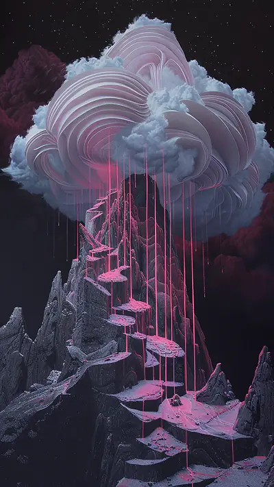 Lenticular Cloud Over Mountain, AI-generated aurora phone wallpaper