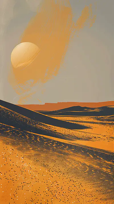Endless Desert Dunes, AI-generated desert phone wallpaper