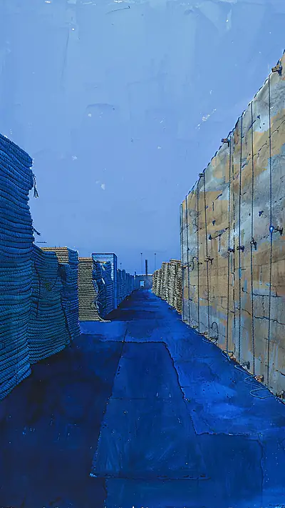 Khartoum Courtyard Abstract, AI-generated minimalist phone wallpaper
