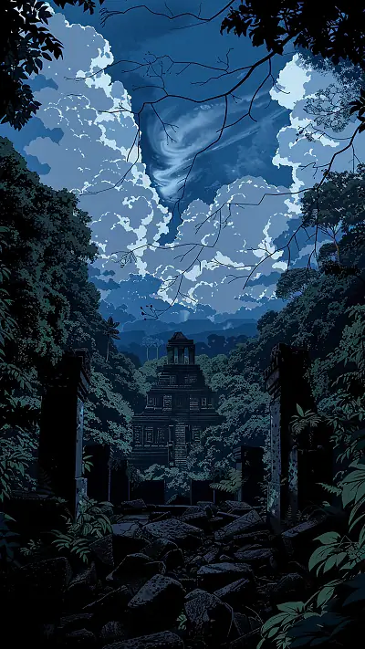 Ancient Citadel Ruins, AI-generated ruins phone wallpaper